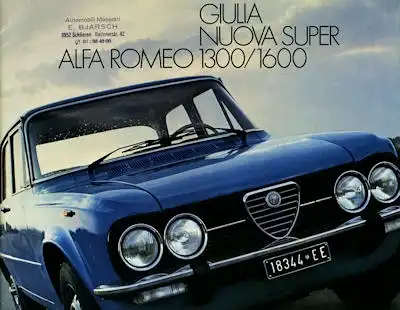 Alfa-Romeo Giulia Nuova Super 1300 / 1600 Prospekt 1974