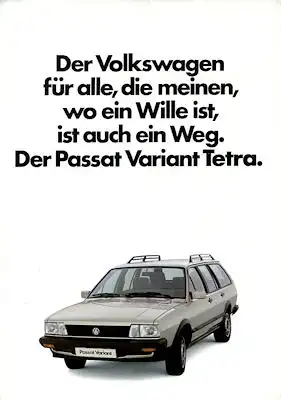 VW Passat B 2 Variant Tetra Prospekt 8.1983