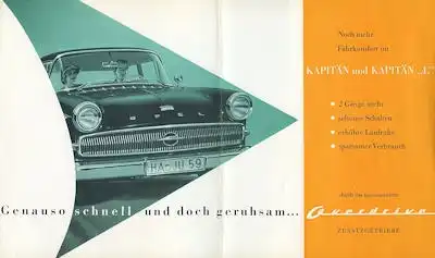 Opel Kapitän Overdrive Prospekt ca. 1959