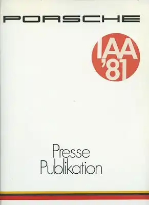 Porsche Pressemappe IAA 1981 für 1982