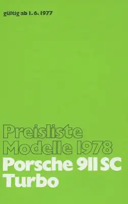 Porsche 911 Preisliste 6.1977