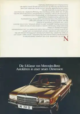 Mercedes-Benz 280S 280SE 350SE Prospekt 8.1972