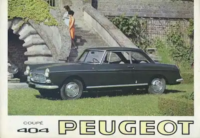 Peugeot 404 Coupé + Cabriolet Prospekt ca. 1965