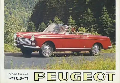 Peugeot 404 Coupé + Cabriolet Prospekt ca. 1965