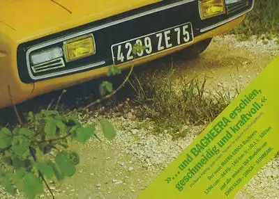 Simca Chrysler Sunbeam Programm ca. 1974