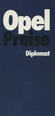 Opel Diplomat Preisliste 10.1976