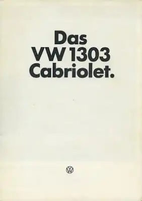 VW Käfer 1303 Cabriolet Prospekt 8.1975