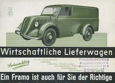 Framo Typ Chemnitz V 500 Programm 1939