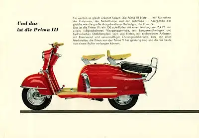 NSU Prima V, III, IIIK und D Prospekt 11.1959