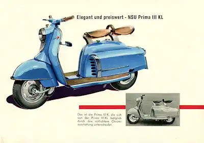 NSU Prima V, III, IIIK und D Prospekt 11.1959