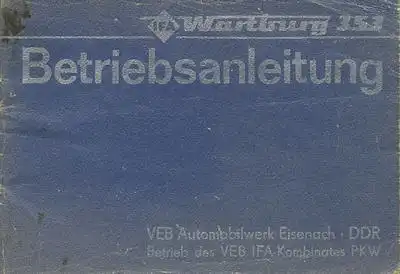 Wartburg 353 Bedienungsanleitung 1983