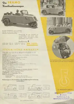 Framo Programm ca. 1934
