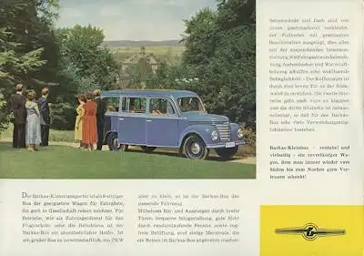 Barkas V 901/2 Omnibus und Kombinationswagen Prospekt 1957