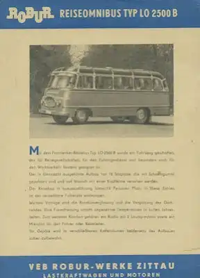 Robur LO 2500 Reiseomnibus Prospekt 1960