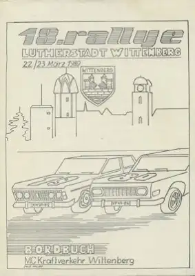 Bordbuch 18. Rallye Lutherstadt Wittenberg 22./23.3.1980