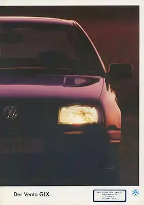 VW Vento GLX Prospekt 8.1993