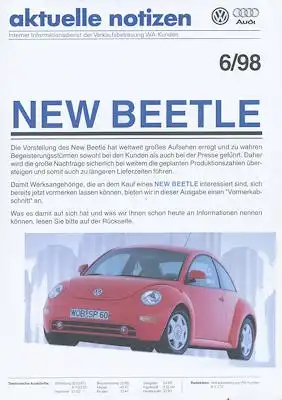 VW New Beetle Aktuelle Notizen 6.1998