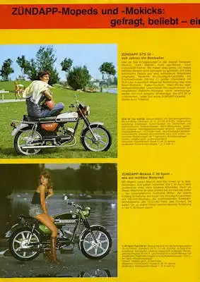 Zündapp Mopeds Mokicks Roller Programm 1978