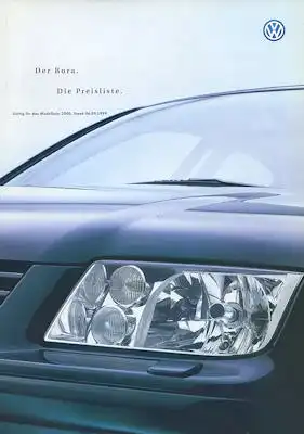 VW Bora Preisliste 9.1999