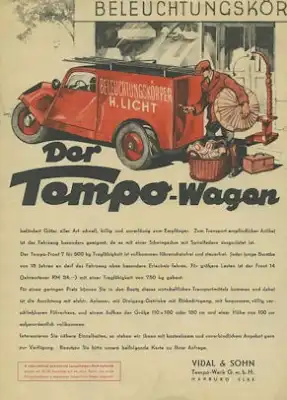 Tempo Front 7 und 14 Prospekt 1930er Jahre