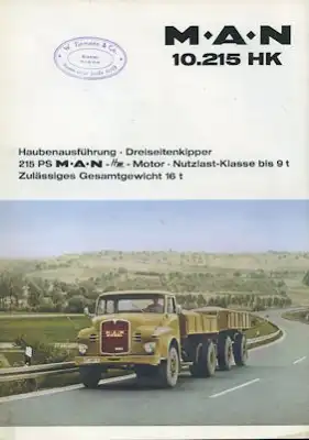 MAN Typ 10.215 HK Prospekt 1960er Jahre