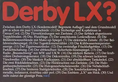 VW Derby LX Prospekt ca. 1980