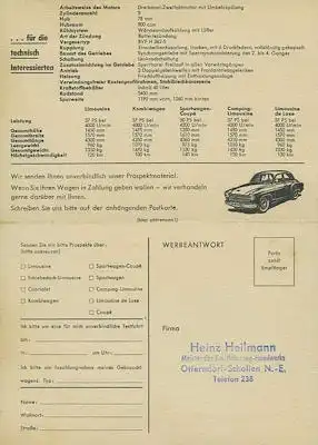 Wartburg 311 Prospekt ca. 1960