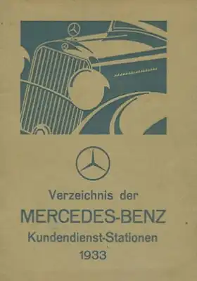 Mercedes-Benz Verzeichnis der Kundendienst-Stationen 1933