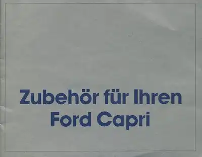 Ford Capri III Zubehör Prospekt ca. 1980
