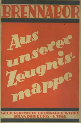 Brennabor Aus unserer Zeugnismappe 1927-1928