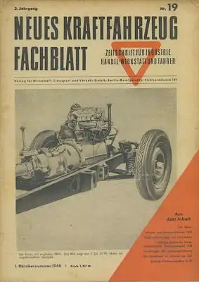 Das Kraftfahrzeug Fachblatt 1948 Heft 19