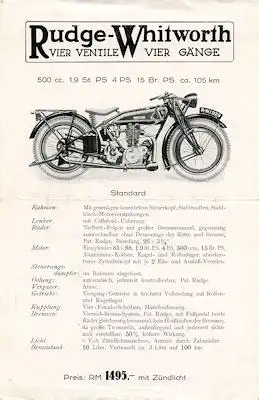 Rudge 500 ccm Prospekt 1928