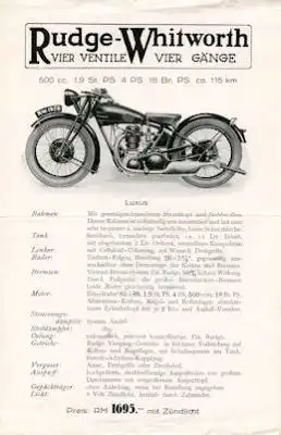 Rudge 500 ccm Prospekt 1928
