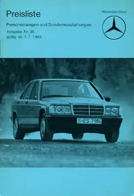 Mercedes-Benz Preisliste 7.1983