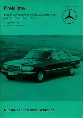 Mercedes-Benz Preisliste 9.1979