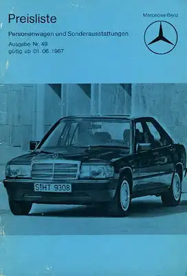 Mercedes-Benz Preisliste 6.1987