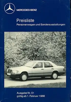 Mercedes-Benz Preisliste 2.1988