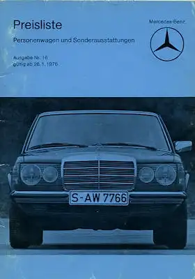 Mercedes-Benz Preisliste 1.1976