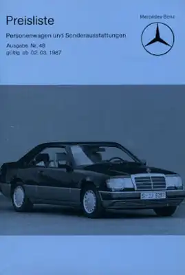 Mercedes-Benz Preisliste 3.1987
