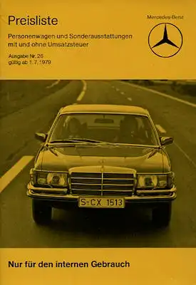 Mercedes-Benz Preisliste 1.7.1979