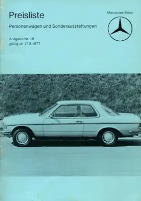 Mercedes-Benz Preisliste 3.1977