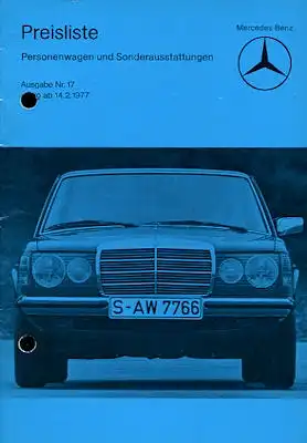 Mercedes-Benz Preisliste 2.1977