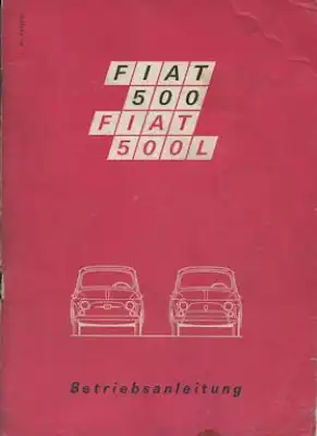 Fiat 500 L Bedienungsanleitung 1969