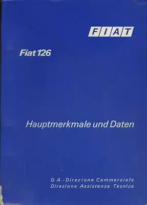 Fiat 126 Hauptmerkmale und Daten 12.1972