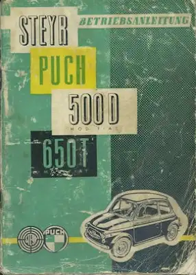 Steyr Puch 500D 650T Bedienungsanleitung 1961