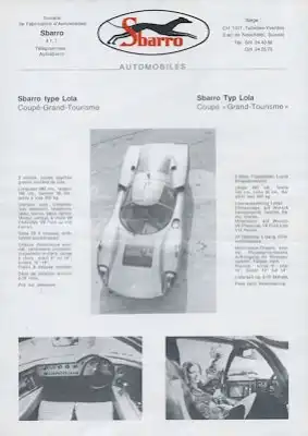 Sbarro 4 Prospekte 1970er Jahre