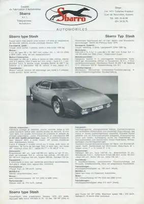 Sbarro 4 Prospekte 1970er Jahre