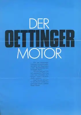 VW Oettinger Motor Prospekt 9.1977