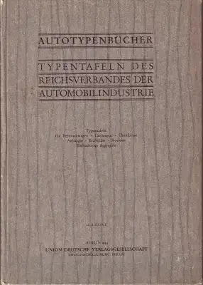 Autotypenbücher 1934 Typentafeln des Reichverbandes der Automobilindustrie Reprint