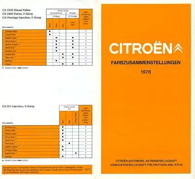 Citroen Farben 1978